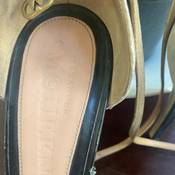 ALEXANDER MCQUEEN LEATHER AND SUEDE SANDALS - BLK & BEIGE - Picture 10 of 12